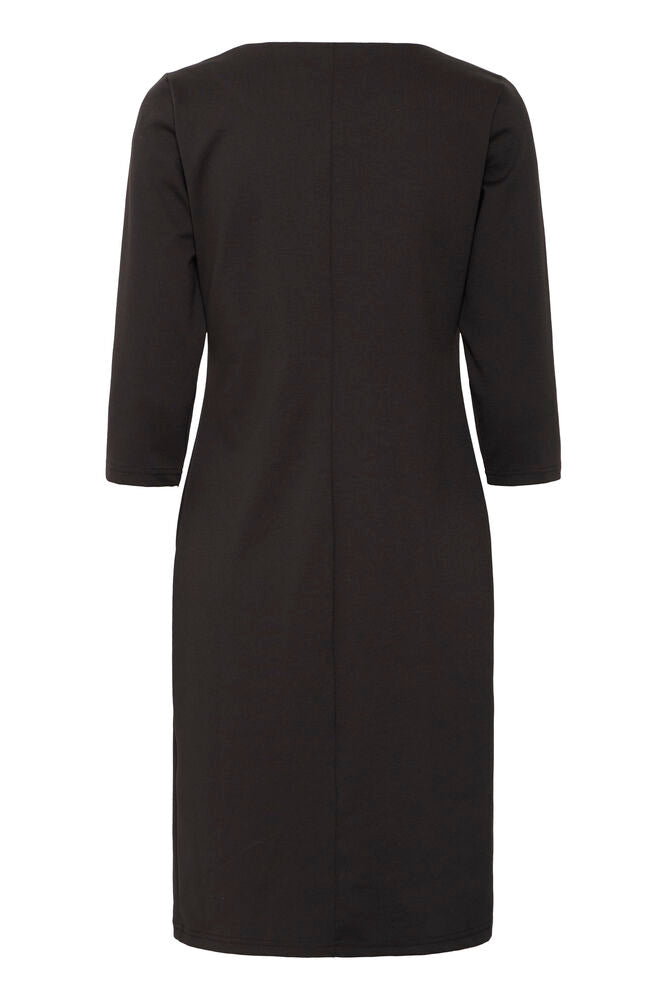 Fransa Black Classic Pencil Style Midi Dress