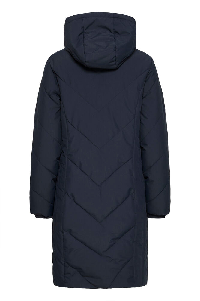 Fransa Salute Navy Blue Padded 3/4 Hooded Jacket