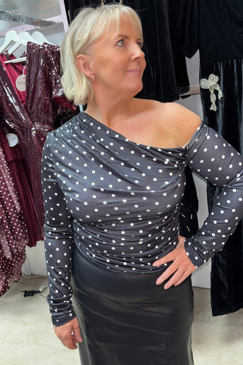 Black & White Polka Dot Top