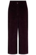 Sugarhill Brighton Dark Plum Purple Cord Cropped Trousers