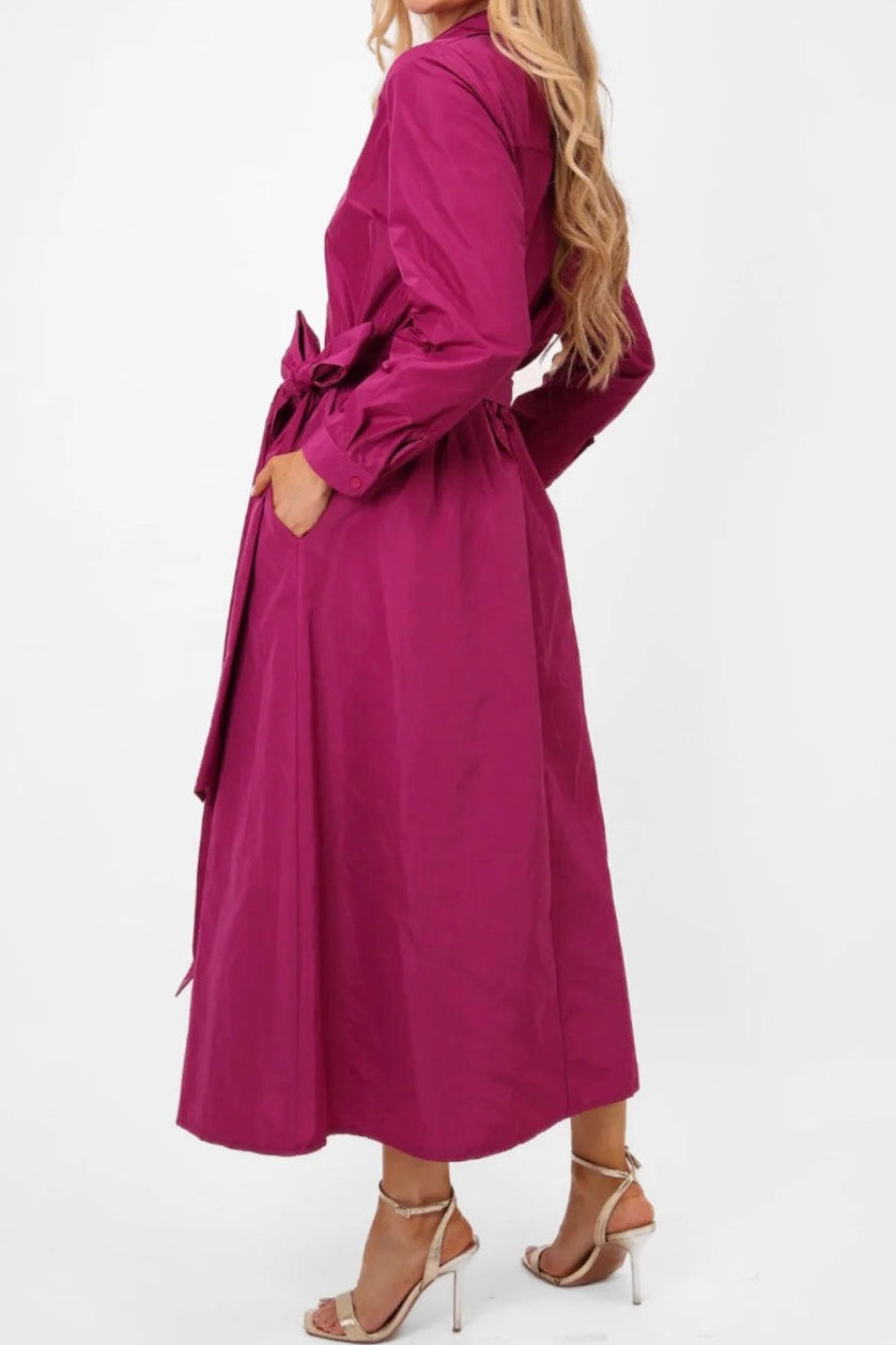 BOW-TIFUL Orchid Taffeta Bow Belt Midaxi Skirt