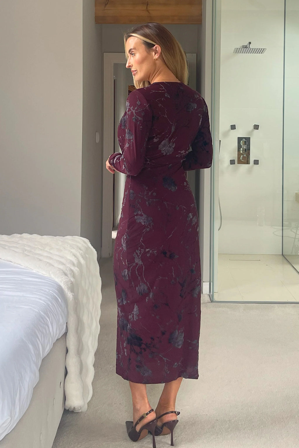 Plum & Flock Velvet Cowl Neck Maxi Dress