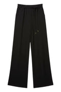 Pomodoro Black & Gold Belt Wide Leg Relaxed Stretch Trousers
