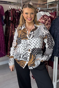 Stella Mixed Polka Dot & Animal Print Blouse