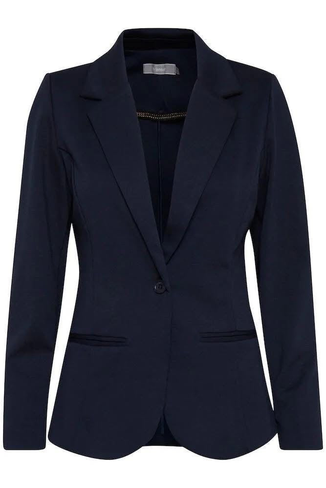 Fransa Peacoat Navy Blue Tailored Blazer