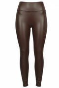 "ALL I LEATHER WANTED" Brown Vegan Leather Leggings
