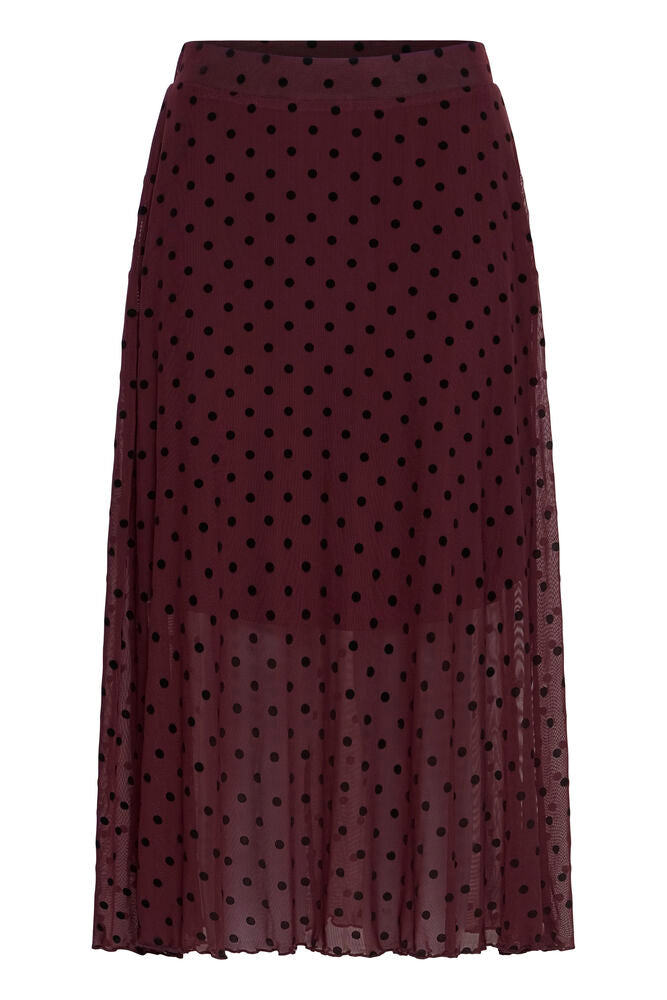 Fransa Port Royale Polka Dot Mesh A Line Midi Skirt