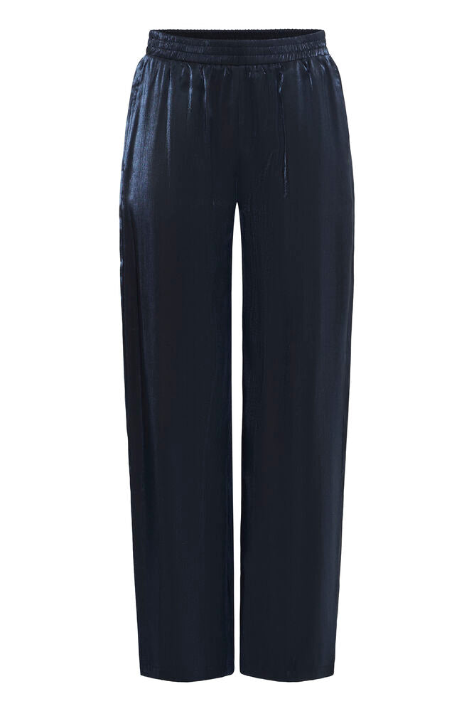 Fransa Metallic Salute Navy Blue Shimmer Carrot Leg Trousers