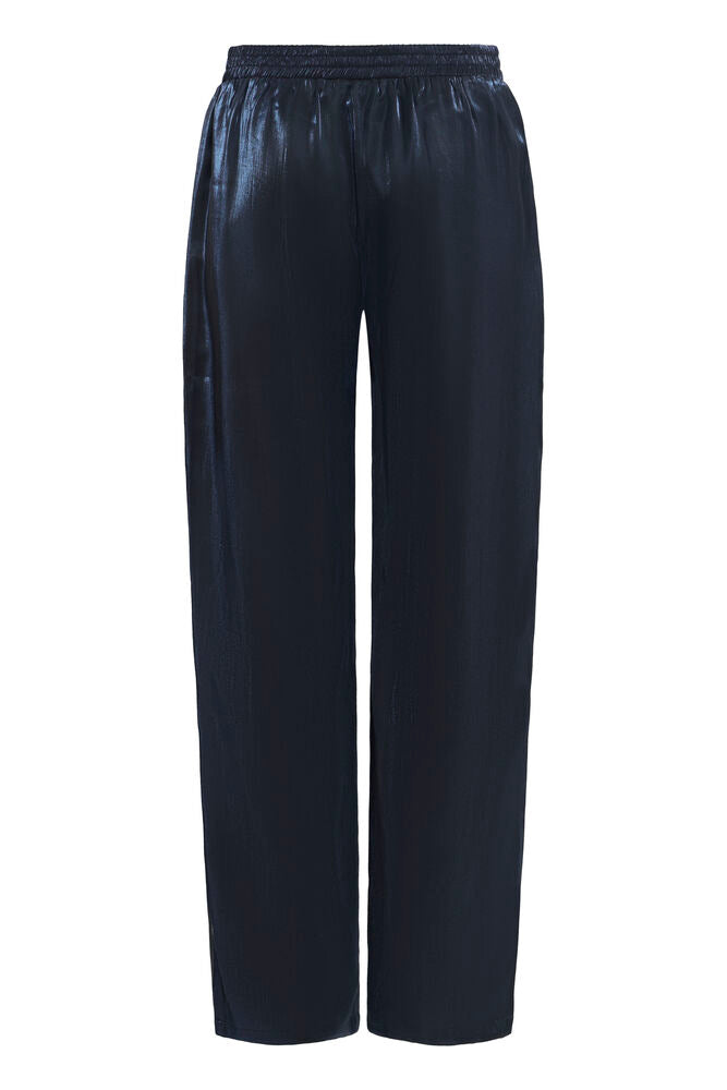 Fransa Metallic Salute Navy Blue Shimmer Carrot Leg Trousers