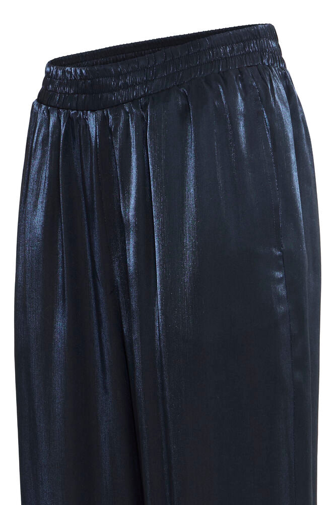 Fransa Metallic Salute Navy Blue Shimmer Carrot Leg Trousers