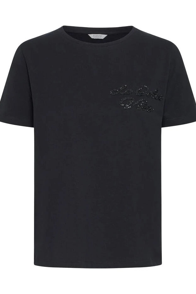 B Young Black La Dolce Vita Beaded T-Shirt