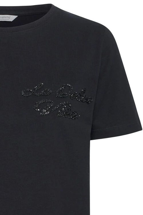 B Young Black La Dolce Vita Beaded T-Shirt