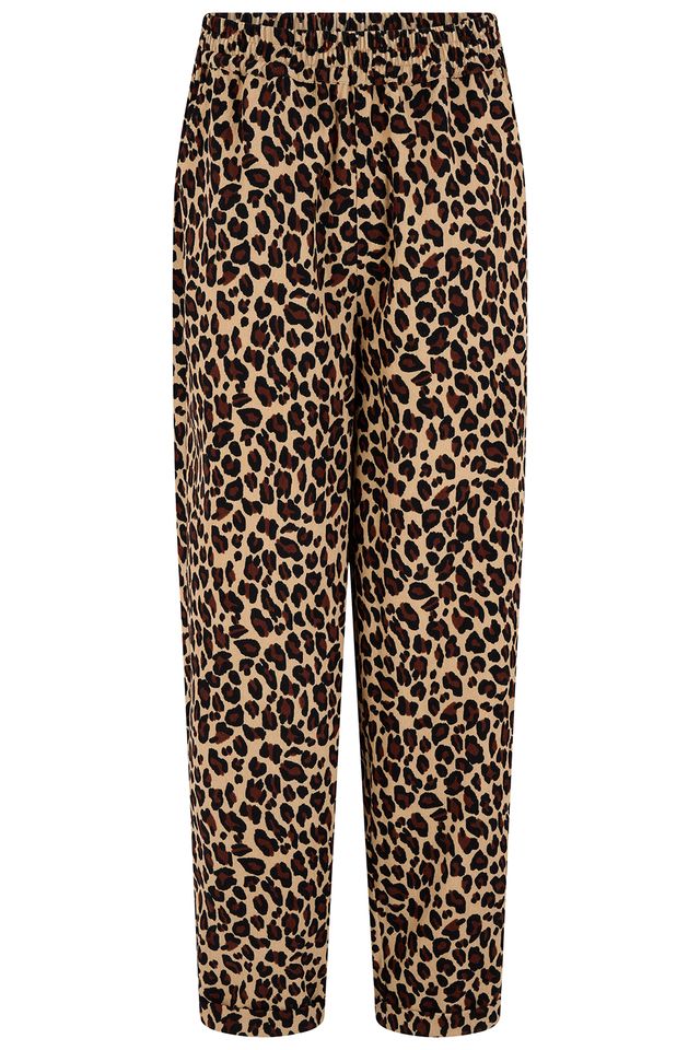 Sugarhill Brighton Leopard Print Brown Cord Tapered Trousers