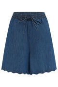 Sugarhill Brighton Deep Blue Denim Scallop Edge Shorts