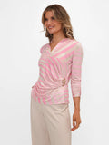 Kate & Pippa Mixed Pink & Neutral Geometric GoldBuckle Top