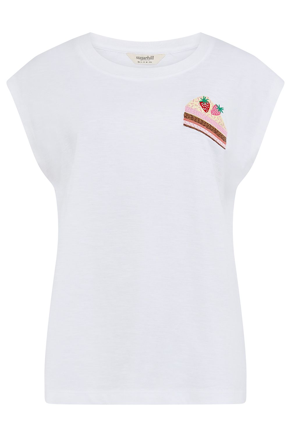 Sugarhill Brighton Cake Slice Embroidered White T-Shirt