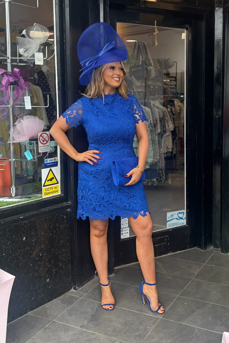 Royal Blue Guipure Lace Occasion Dress