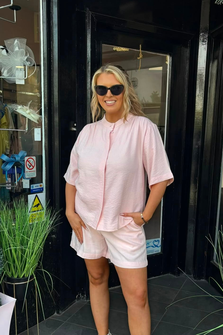 Fransa Lotus Pink Collared Blouse