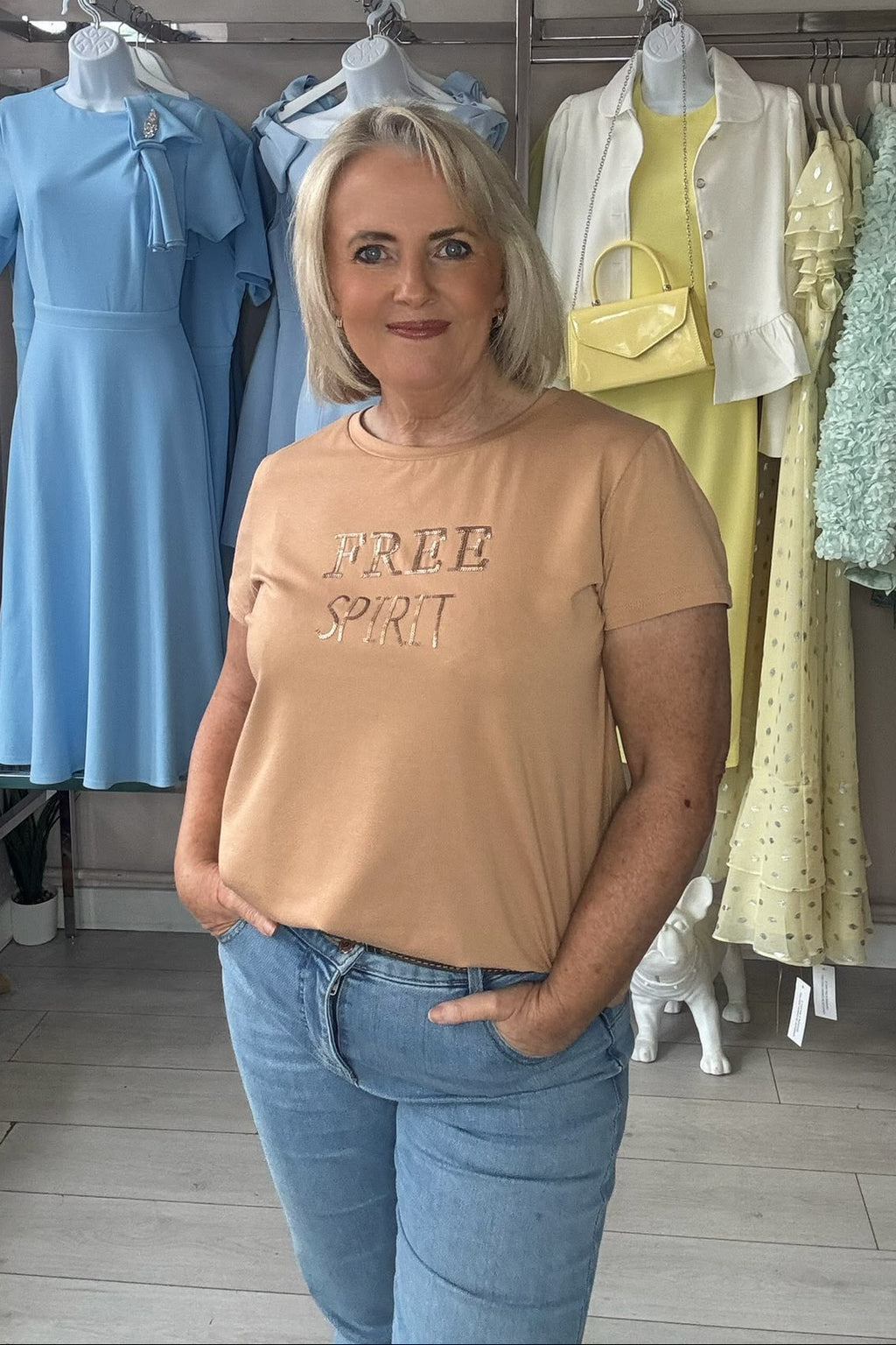 Yest Terracotta & Bronze Sequin Free Spirit T-Shirt