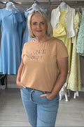 Yest Terracotta & Bronze Sequin Free Spirit T-Shirt
