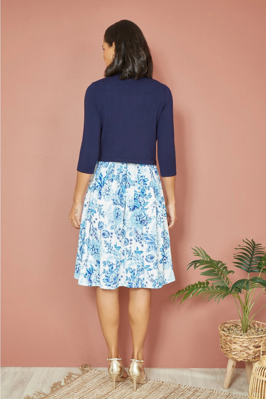 Navy Blue Knitted Bolero Cardigan