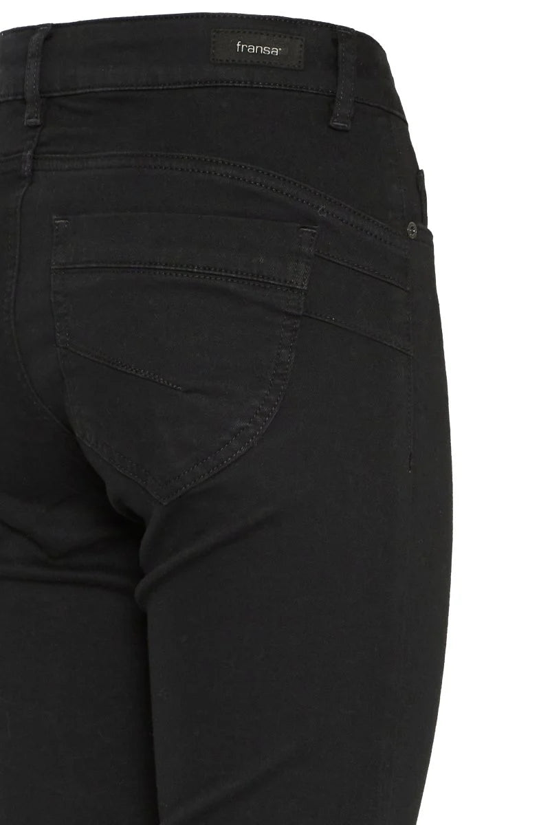 Fransa Premium Range Black Denim Straight Leg Jeans