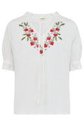Sugarhill Brighton Red Strawberry Embroidered Blouse