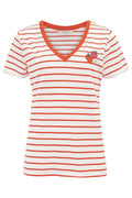Sugarhill Brighton Red Striped Strawberry Embroidered T-Shirt