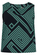 Sugarhill Brighton Black & Green Geometric Top
